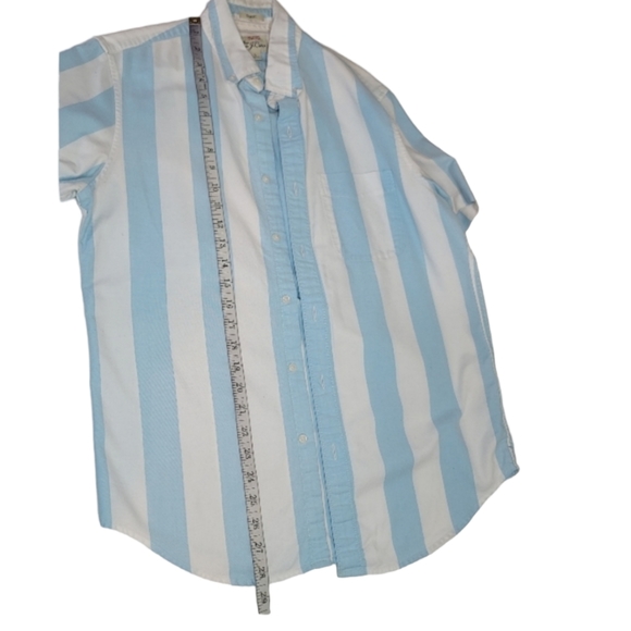 💎JCrew Classic Blue White Striped Button Down Men's Shirt Sz S - Picture 5 of 6
